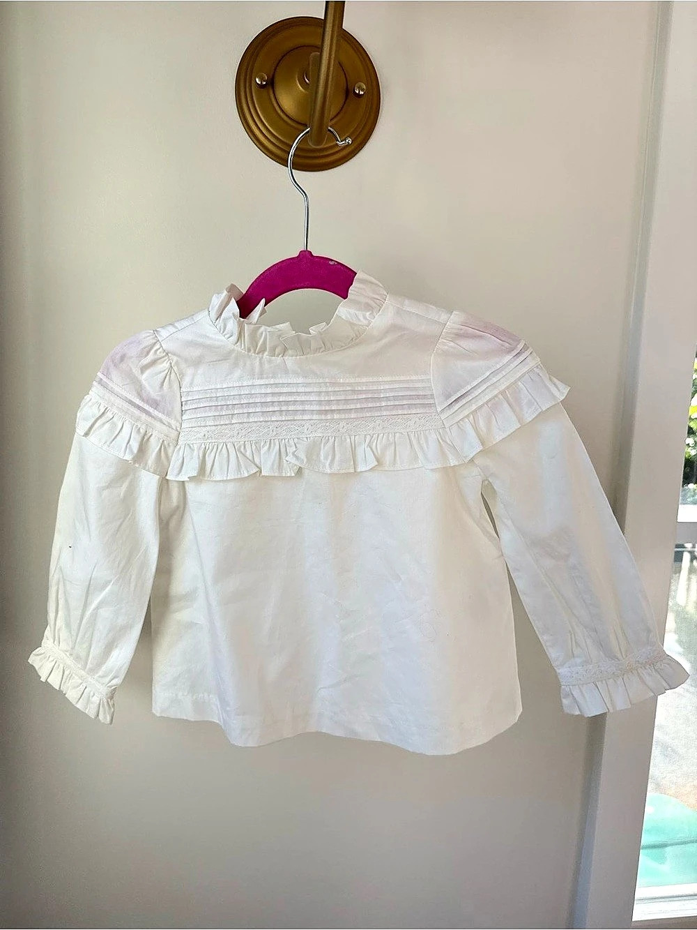 Janie and Jack White Ruffle Mock Neck Blouse Girls 2T NWT